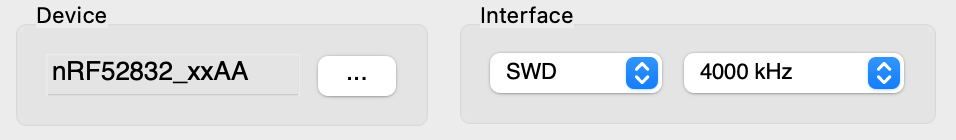 Settings to use when configuring J-Link software